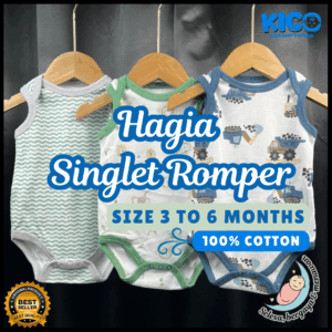 Hagia Singlet Romper - 1 Helai | Saiz 3-6 Bulan | Boy & Girl