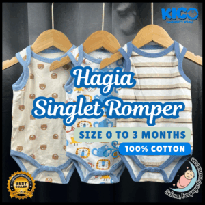 Hagia Singlet Romper - 1 Helai | Saiz 0-3 Bulan | Boy & Girl