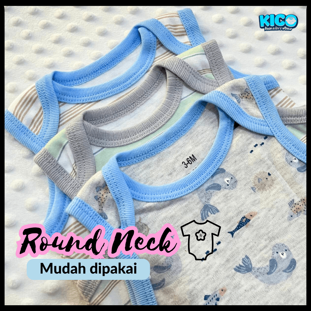 Hagia Singlet Romper - 1 Helai | Saiz 3-6 Bulan | Boy & Girl - Image 4