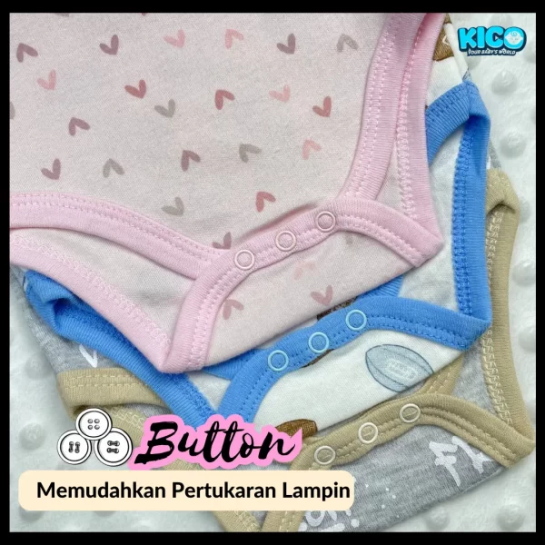 Hagia Singlet Romper - 5 Helai | Saiz 3-6 Bulan | Boy & Girl - Image 3