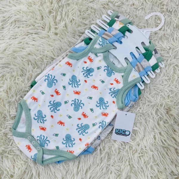 Hagia Singlet Romper - 5 Helai | Saiz 3-6 Bulan | Boy & Girl - Image 12