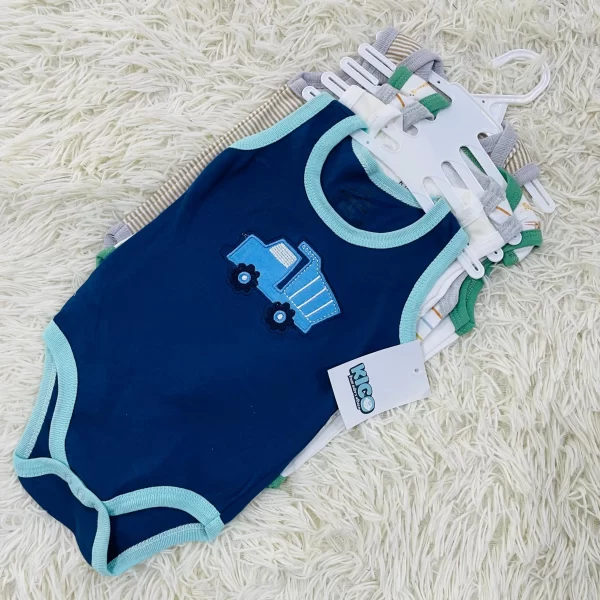 Hagia Singlet Romper - 5 Helai | Saiz 6-9 Bulan | Boy & Girl - Image 10