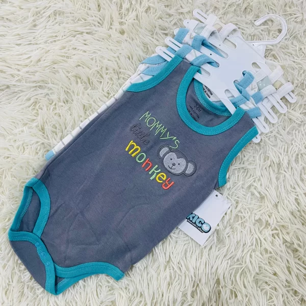 Hagia Singlet Romper - 5 Helai | Saiz 3-6 Bulan | Boy & Girl - Image 10