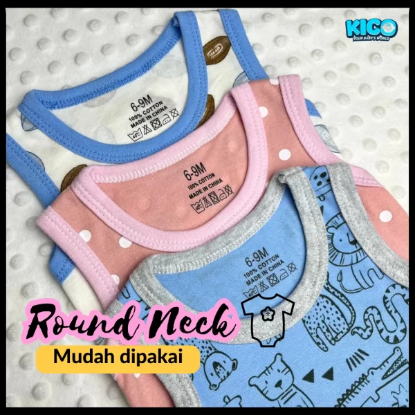 Hagia Singlet Romper - 5 Helai | Saiz 3-6 Bulan | Boy & Girl - Image 4