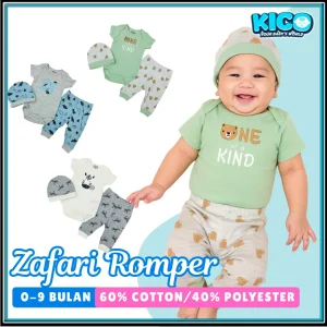 ZAFARI Romper Set (Romper + Seluar + Topi)